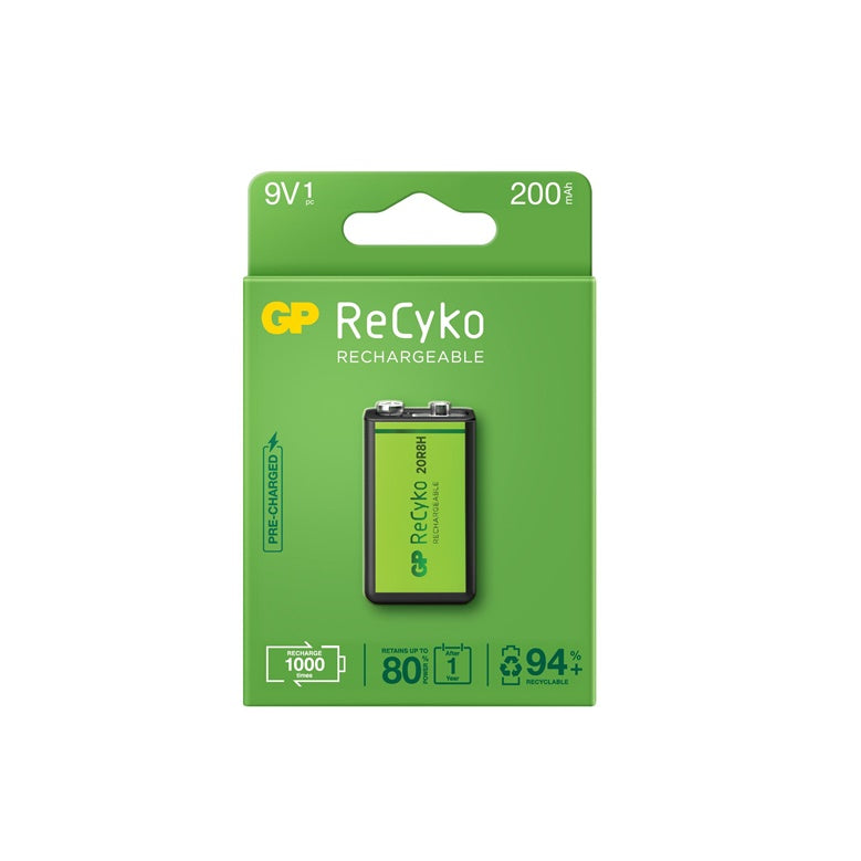 Akumulator GP RECYKO 9V, 200 mAh