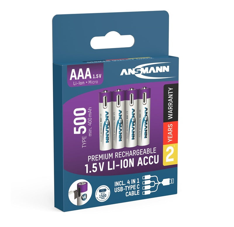 Rechargeable batteries ANSMANN AAA, 400 mAh, 1.5V, 4 pcs.