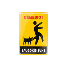 Caution angry dog sticker 180x120mm