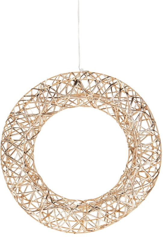 Dekoracija Vainikas su LED, AMZ200530 D30 cm, aukso