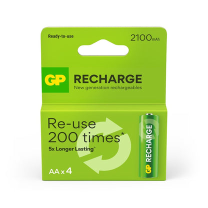 Įkraunami elementai GP RECHARGE AA, 2100mAh, 4 vnt.