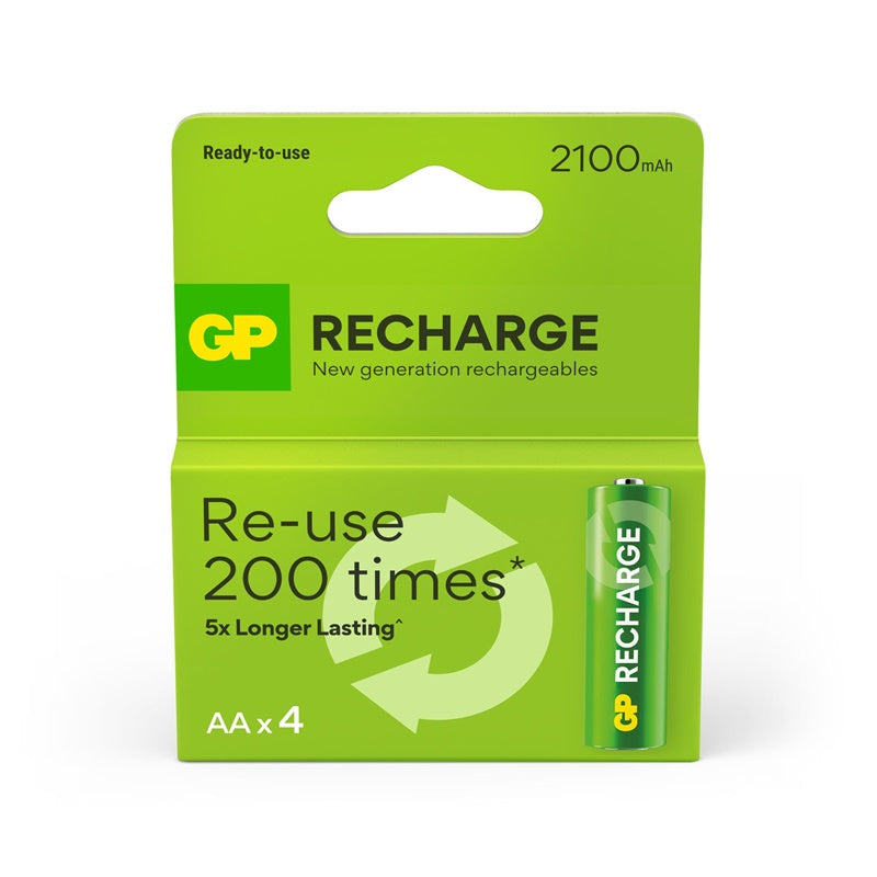 Rechargeable batteries GP RECHARGE AA, 2100mAh, 4 pcs.