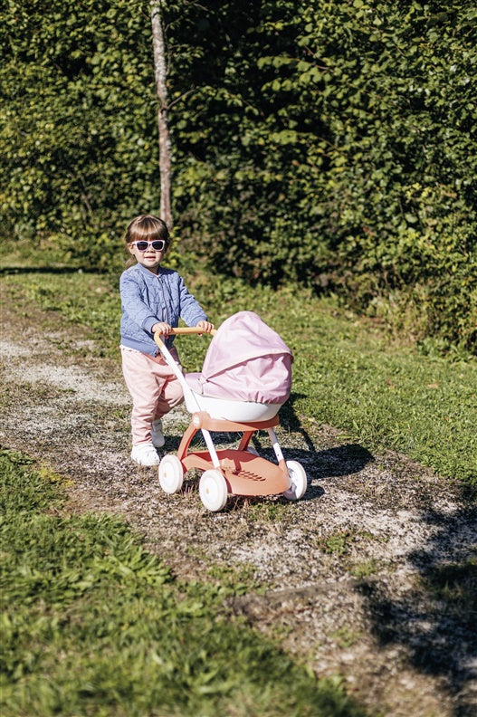 Lėlių vežimėlis Smoby Baby Nurse, balta/rožinė