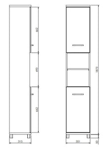 UTILITY CABINET BARI B35 WHITE/OAK
