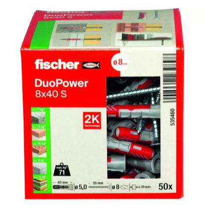 Kaištis Fischer DuoPower, 40 mm x 8 mm, 50 vnt.