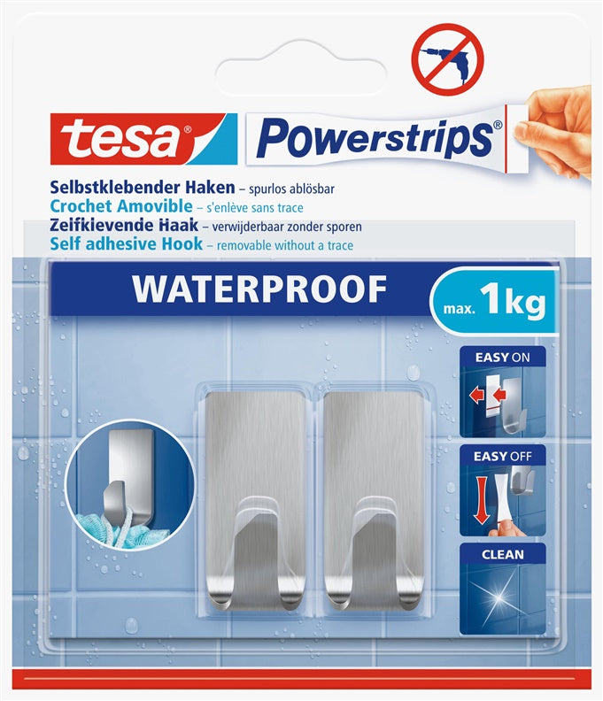 Clothes hook Tesa tesa 59777, stainless steel