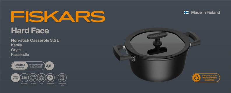 Puodas Fiskars Hard face 1075526, 3.5 l