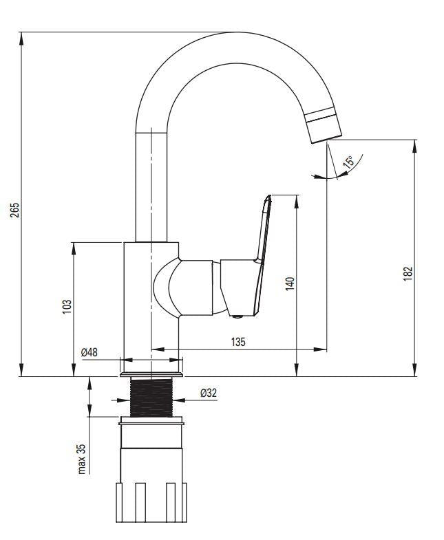 Deante Arnika BQA_D24M Basin Mixer, Titanium