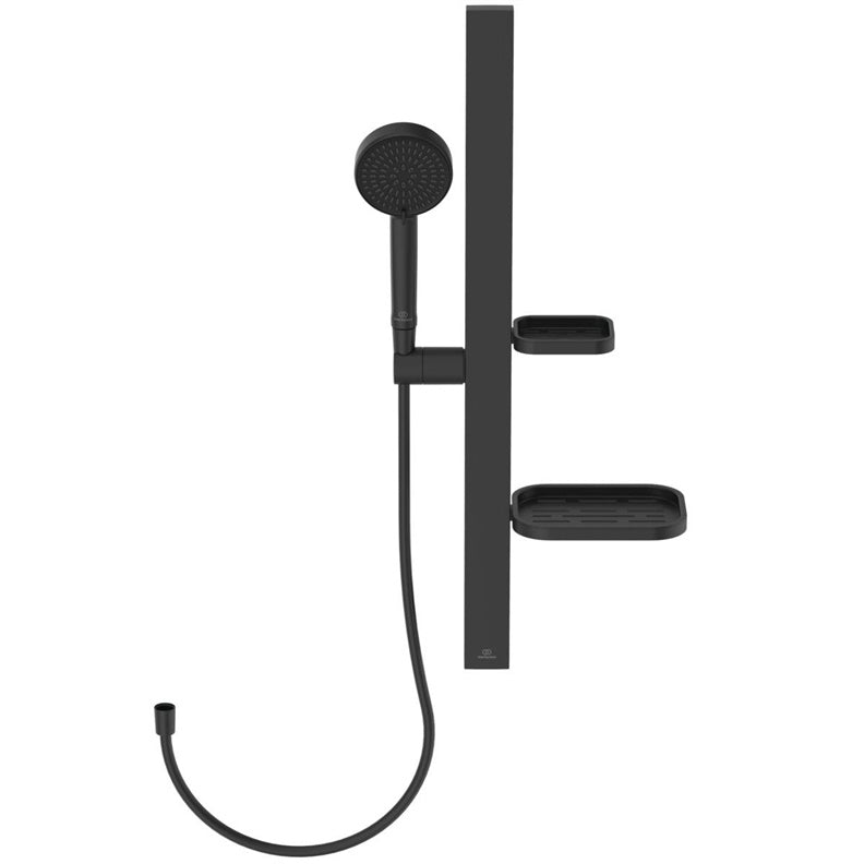 SHOWER RAIL WITH SHOWER HEAD + MATTE BLACK