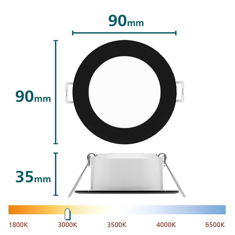 Šviestuvas įleidžiamas Philips LED, 5.5W, 3000K, Ø9, juodas