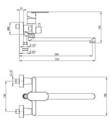 Bateria łazienkowa Deante Alpinia BGA_056M, chrom