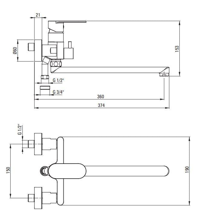 Bateria łazienkowa Deante Alpinia BGA_056M, chrom