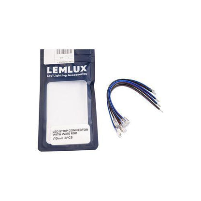 ZŁĄCZE TAŚM LED LEMLUX RGB 15CM KABEL 5SZT