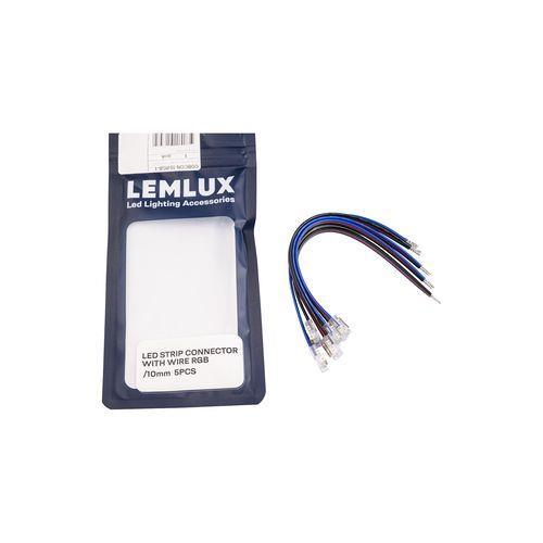 CONNECTOR LEMLUX LED STRIP RGB 15CM CABLE 5PCS