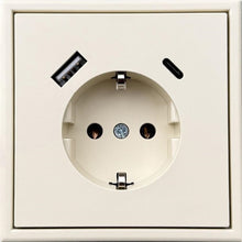 Socket outlet and USB A+C charger LIREGUS MODERN, sand