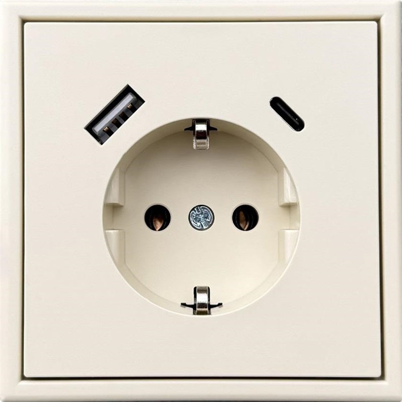 Socket outlet and USB A+C charger LIREGUS MODERN, sand