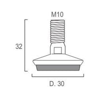 Nóżki do mebli Rei, 3.2 cm, Ø 1 cm, czarne