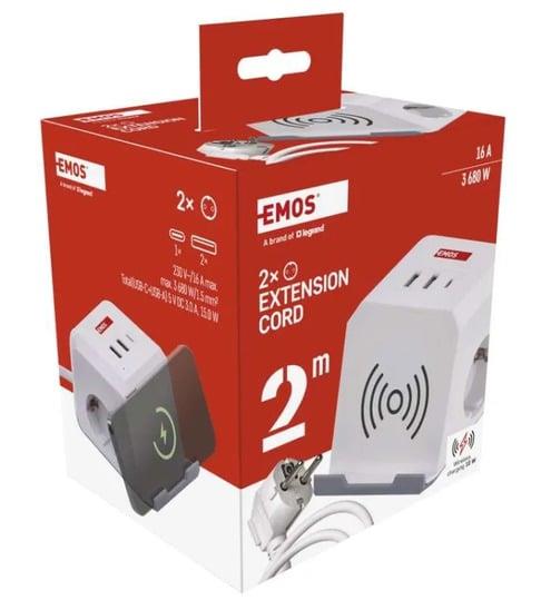 Buitinis ilgintuvas EMOS, 2vt., 2xUSB A+USB C, 2 m