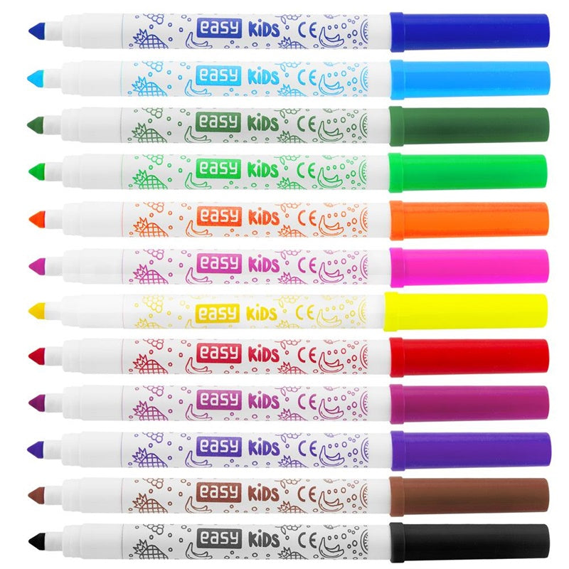 Felt-tip pens, single-ended, 12 pcs.