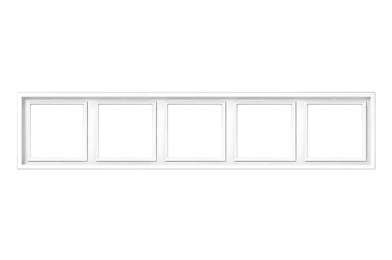 Five-gang frame LIREGUS MODERN, matte white