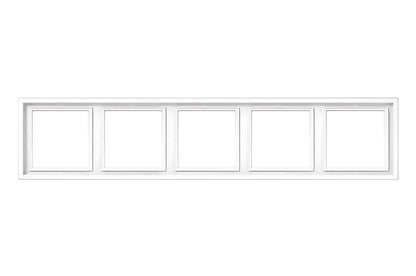 Five-gang frame LIREGUS MODERN, matte white