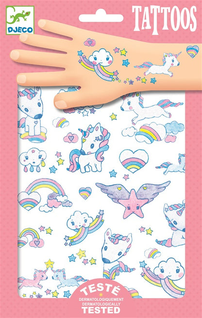 Rinkinys tatuiruotėms Djeco Unicorns DJ09575