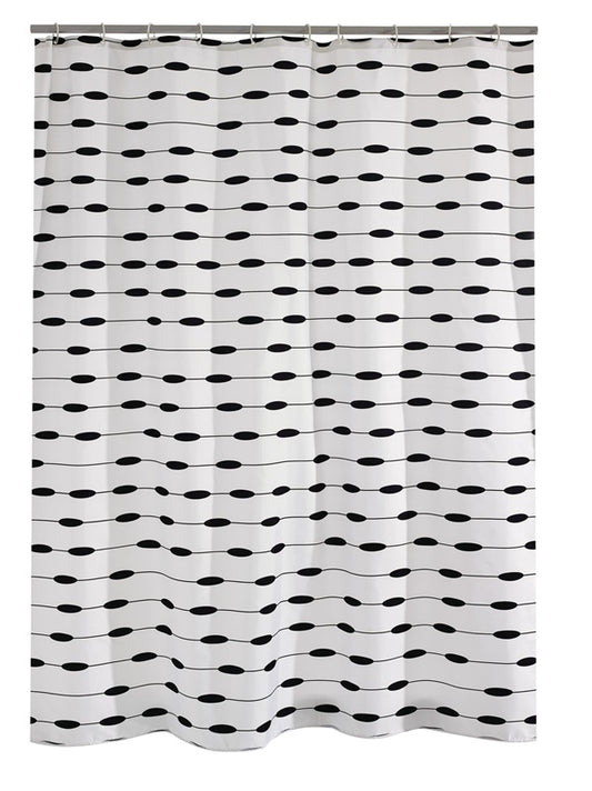 Shower curtain Ridder, white/black, 180 cm x 200 cm