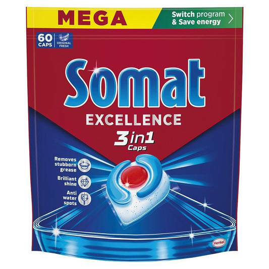 DISHWASHER CAPSULES SOMAT 3IN1 60PCS