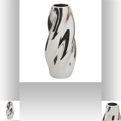 Vaza Atmosphera Twisted 210138, 28 cm, sidabro
