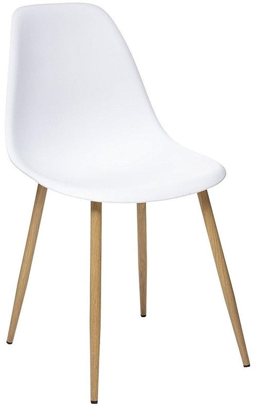 Dining chair 157268G, white/light brown, 47x53x85cm