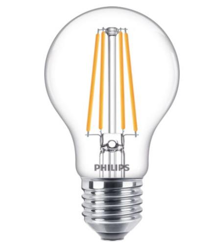 Philips LED filament bulb, A60, E27, 8.5W, 1055LM, 4000K