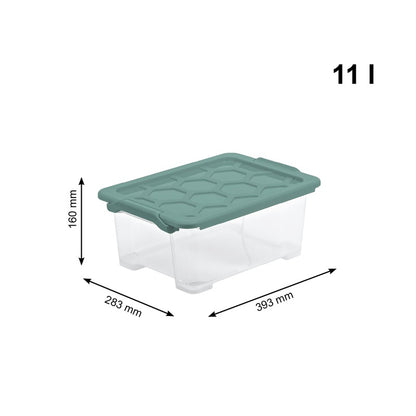 Storage box Rotho, 11 l, transparent, 387 x 279 x 158 mm
