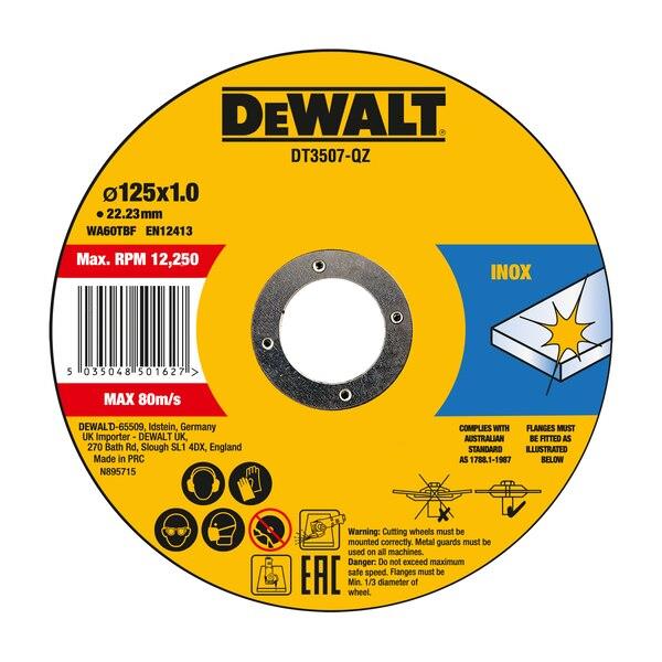 Pjovimo diskai Dewalt DT3507-QZ, 125x1x22.23mm, 10 vnt.