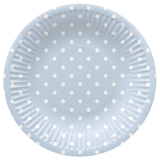 Vienkartinės lėkštės PAW Blue Dots, Ø 18 cm, 8 vnt.
