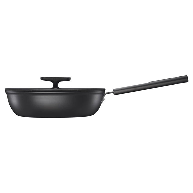 Fiskars Frying Pan with Lid, 24 cm, aluminum
