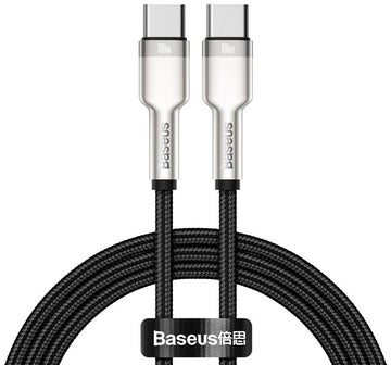Kabel Baseus CATJK-C01, USB-C, 1 m, srebrno-czarny, 100 W