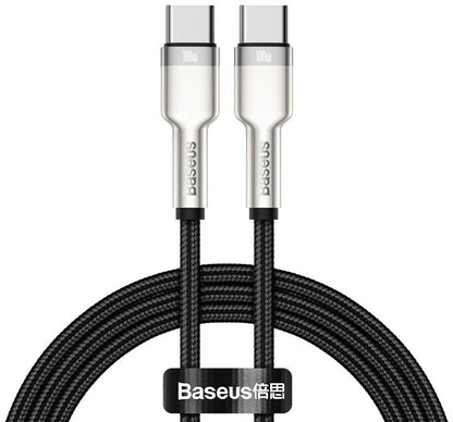 Kabel Baseus CATJK-C01, USB-C, 1 m, srebrno-czarny, 100 W