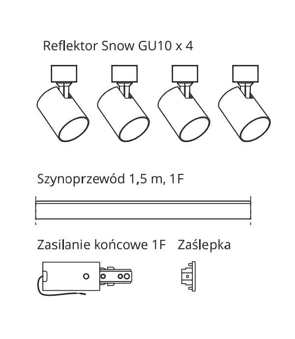 Šviestuvas lubų Light Prestige Snow Set, 4X50 W, GU10