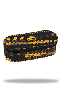 Pencil case without accessories F062825, 22x10cm, black/yellow