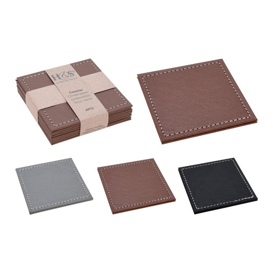 SET OF COASTERS ASSORTED COLORS 10X10CM 4 PCS