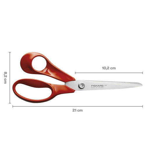 Fiskars Scissors, left-handed, red