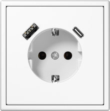 Socket and USB A+C charger LIREGUS MODERN, white