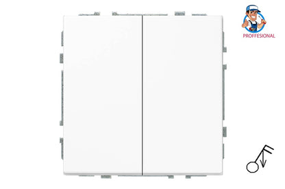 Pulse switch LIREGUS MODERN, 2 gang, matte white