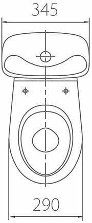 Unitazas Kolo Bambi, su dangčiu, 345 mm x 595 mm