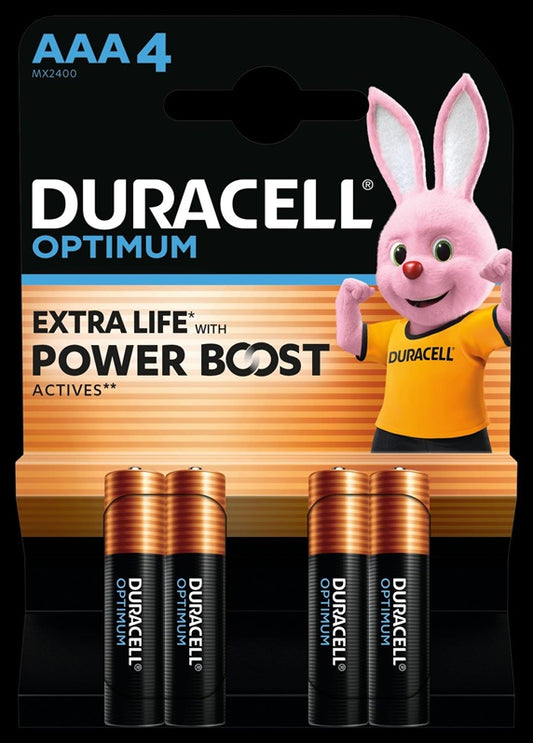 DURACELL OPTIMUM batteries, AAA/LR03, 1.5V, 4 pcs