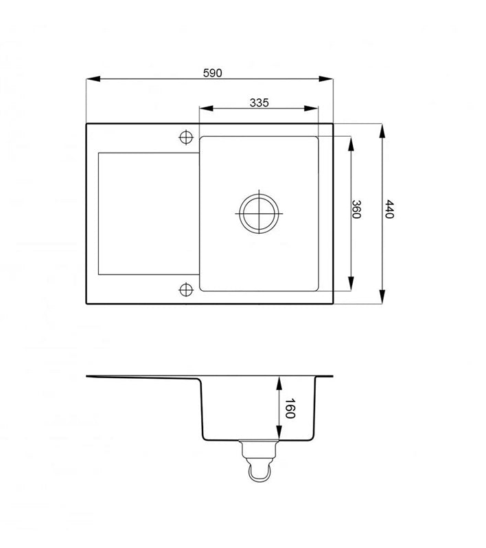 SINK WITH MIXER ALVEUS NELL BLACK+CHR