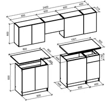 KITCH UNIT TAMARA 240 ANTH/BLACK 2.4M