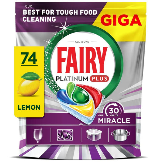 DISHWASHING TABLETS ADW FAIRY PLAT+LEM MIR 74PCS