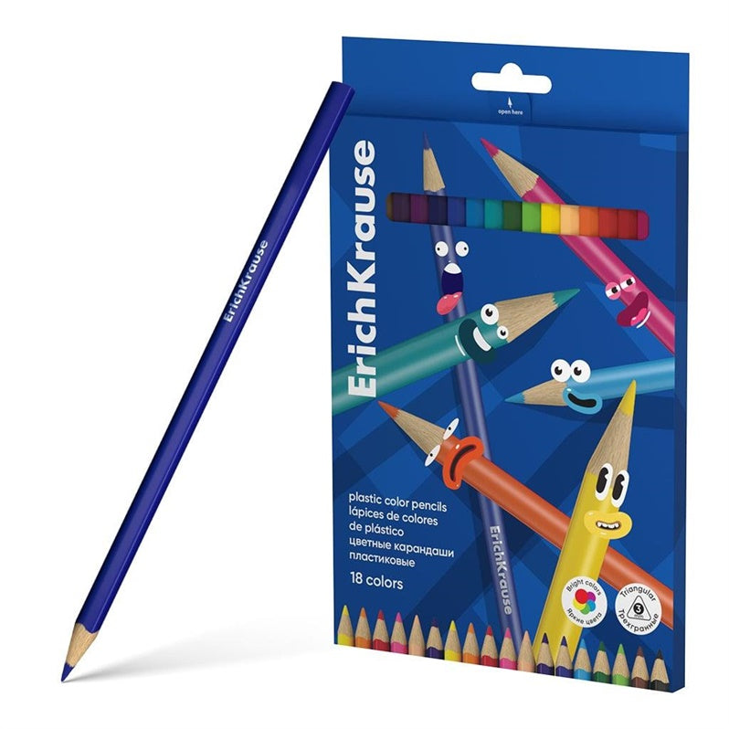 Spalv.pieštukai Erichkrause Color Friends triangular 18 vnt.