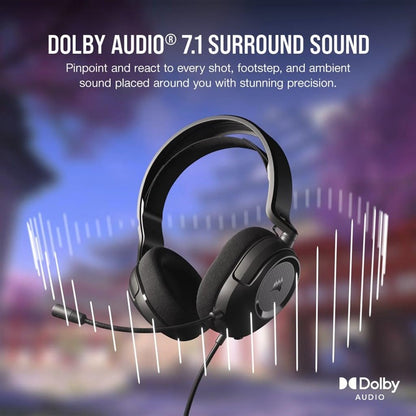Przewodowe słuchawki gamingowe Corsair HS35 SURROUND v2, czarne
